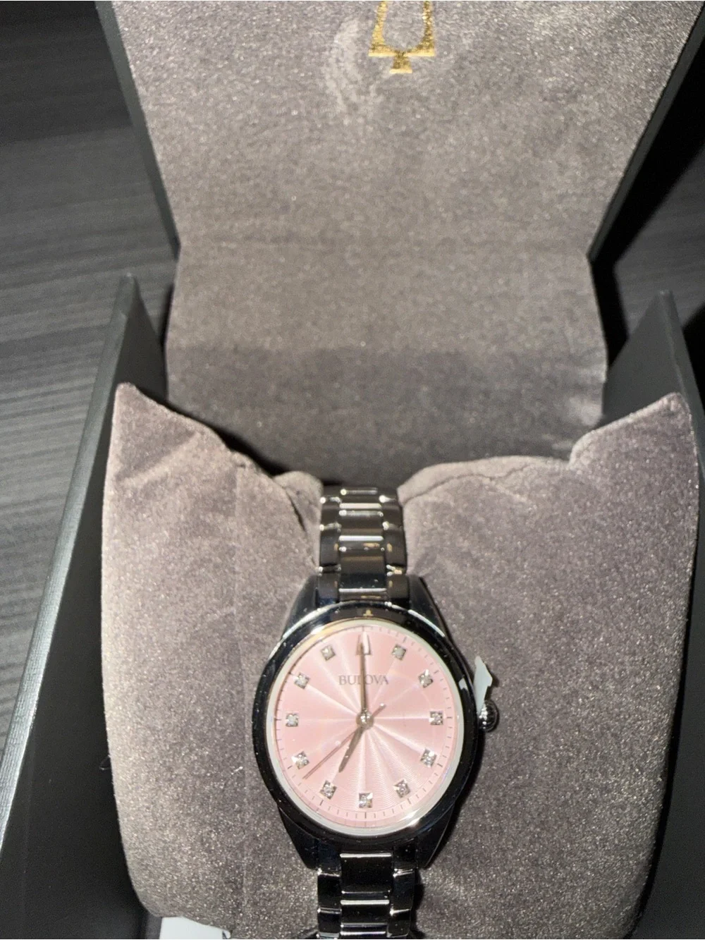 NWT Bulova Women's Stainless Steel Watch with Pink Dial